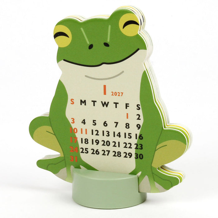 2027 Die-Cut Mini Desk Calendar - Frog