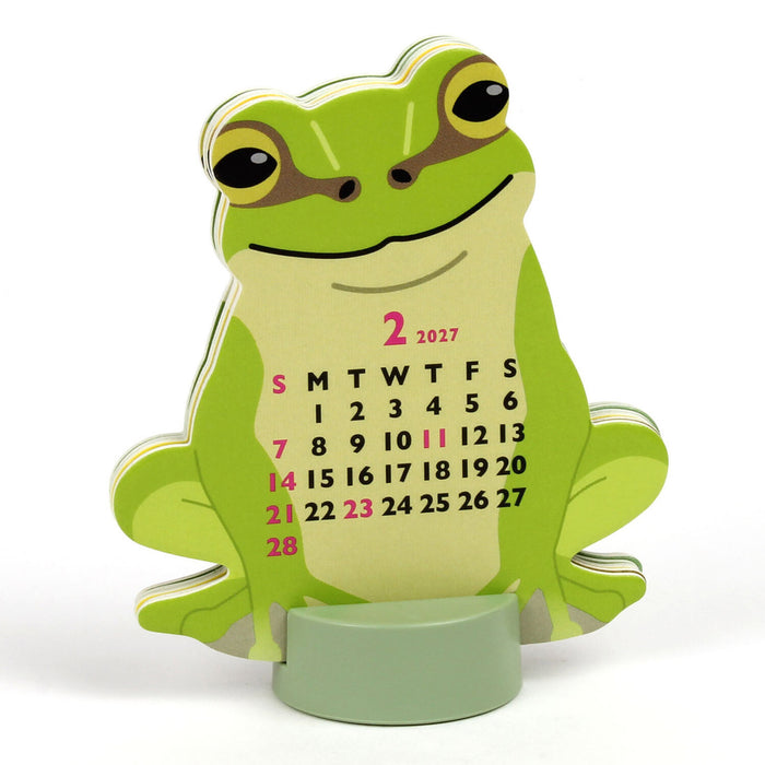 2027 Die-Cut Mini Desk Calendar - Frog