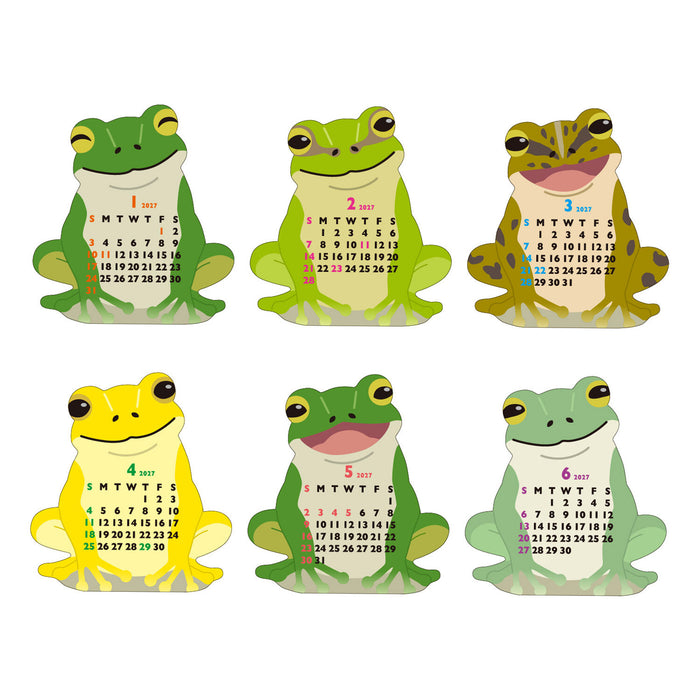 2027 Die-Cut Mini Desk Calendar - Frog