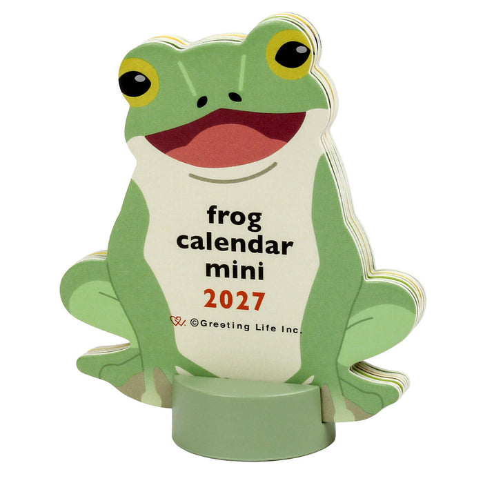 2027 Die-Cut Mini Desk Calendar - Frog