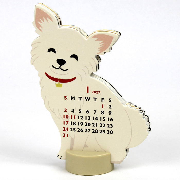 2027 Die-Cut Mini Desk Calendar - Chihuahua