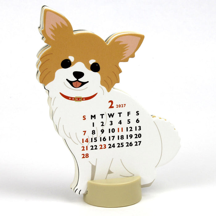 2027 Die-Cut Mini Desk Calendar - Chihuahua