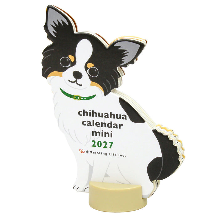 2027 Die-Cut Mini Desk Calendar - Chihuahua
