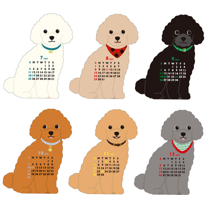 2027 Die-Cut Mini Desk Calendar - Toy Poodle