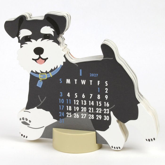 2027 Die-Cut Desk Calendar - Schnauzer