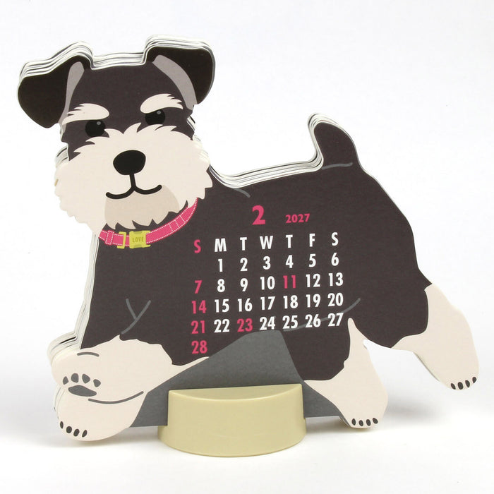 2027 Die-Cut Desk Calendar - Schnauzer