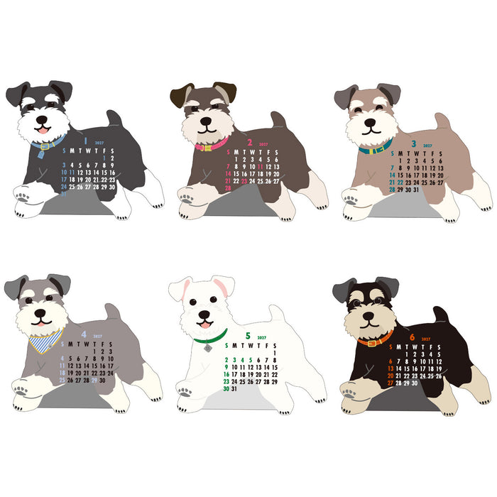 2027 Die-Cut Desk Calendar - Schnauzer