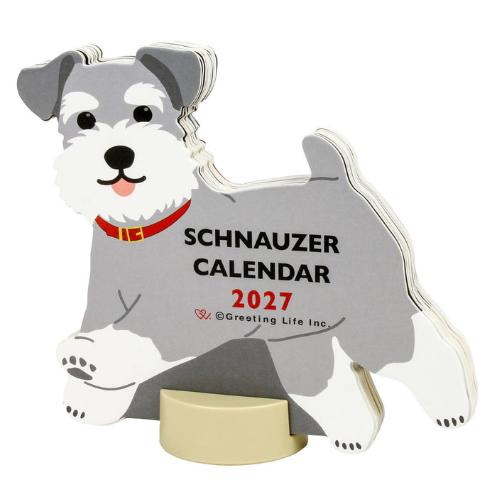 2027 Die-Cut Desk Calendar - Schnauzer