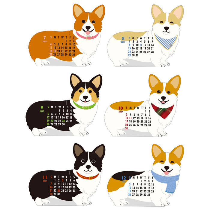 2027 Die-Cut Desk Calendar - Corgi