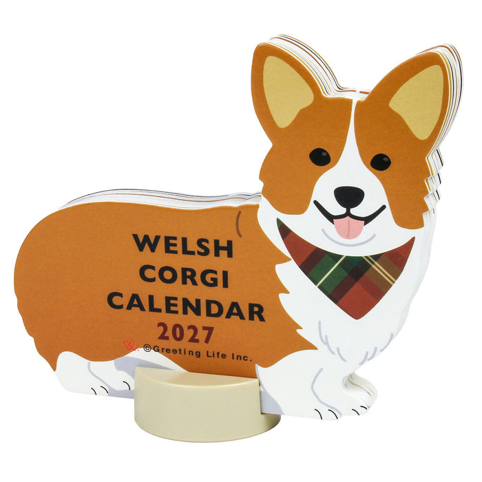 2027 Die-Cut Desk Calendar - Corgi