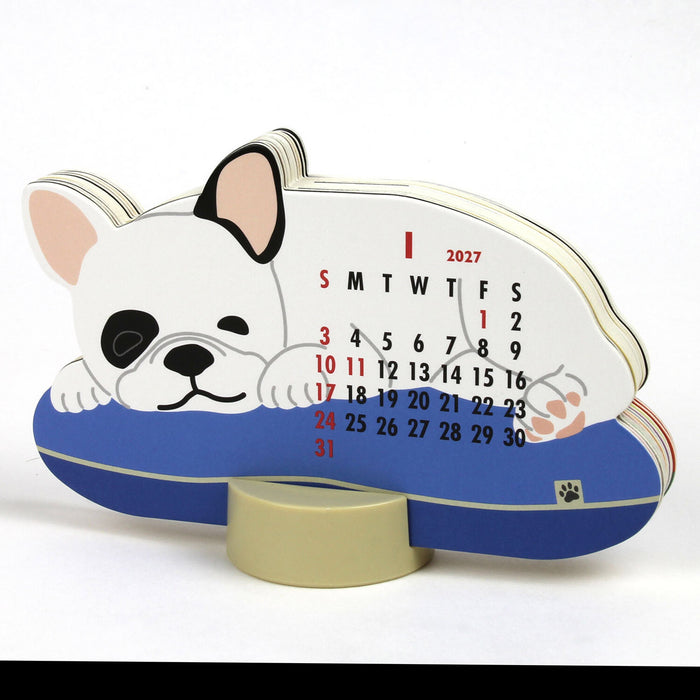 2027 Die-Cut Desk Calendar - French Bulldog
