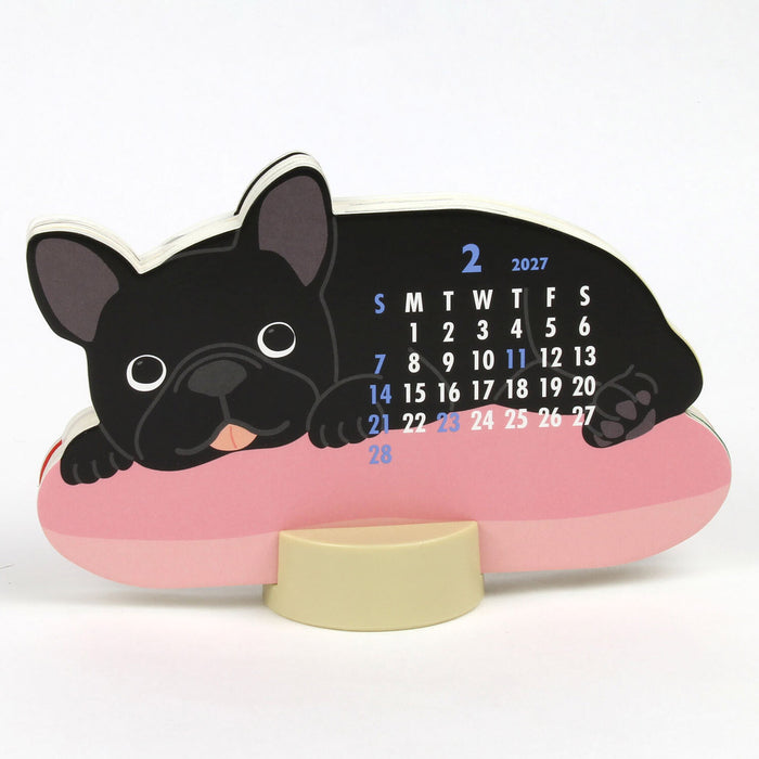 2027 Die-Cut Desk Calendar - French Bulldog