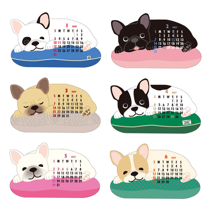 2027 Die-Cut Desk Calendar - French Bulldog