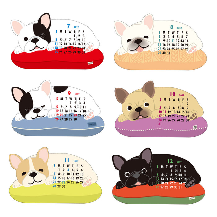 2027 Die-Cut Desk Calendar - French Bulldog