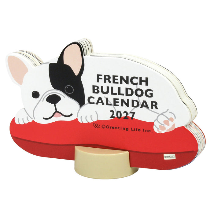 2027 Die-Cut Desk Calendar - French Bulldog