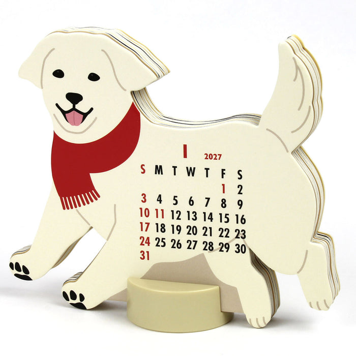 2027 Die-Cut Desk Calendar - Golden Retriever