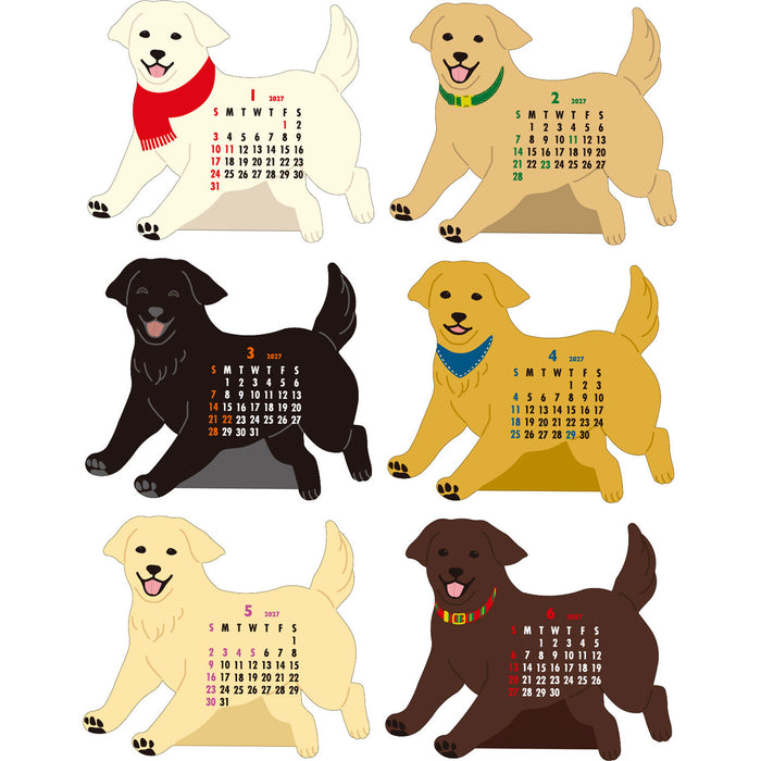 2027 Die-Cut Desk Calendar - Golden Retriever