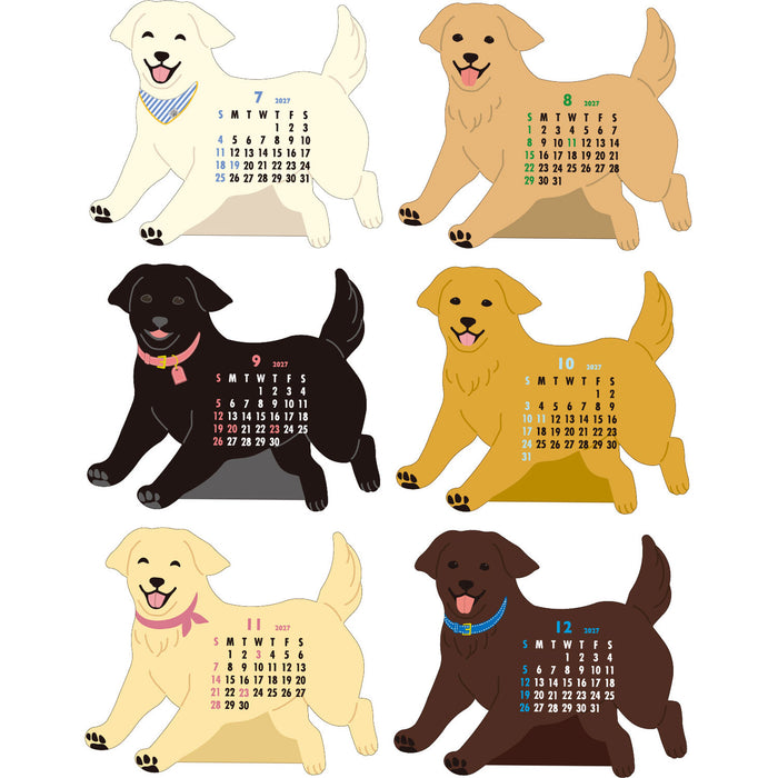 2027 Die-Cut Desk Calendar - Golden Retriever