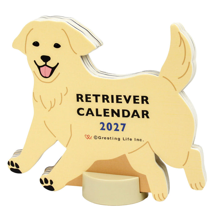 2027 Die-Cut Desk Calendar - Golden Retriever