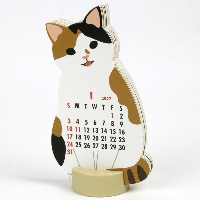 2027 Die-Cut Desk Calendar - Cat