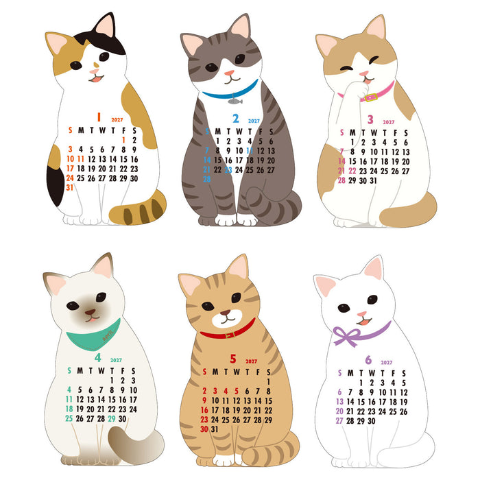 2027 Die-Cut Desk Calendar - Cat