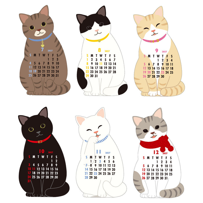 2027 Die-Cut Desk Calendar - Cat