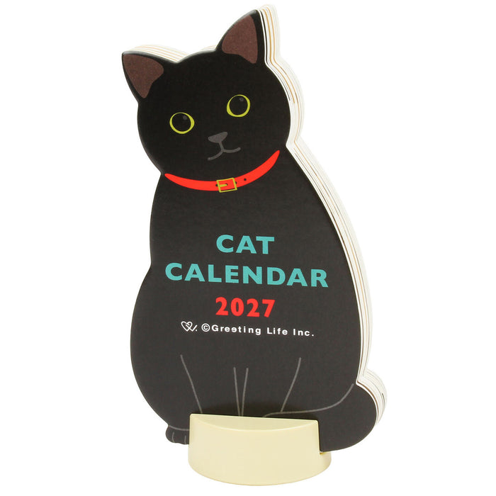 2027 Die-Cut Desk Calendar - Cat
