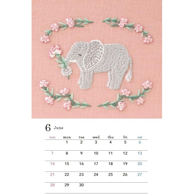 Chicchi 2026 Animal Embroidery Desktop Calendar