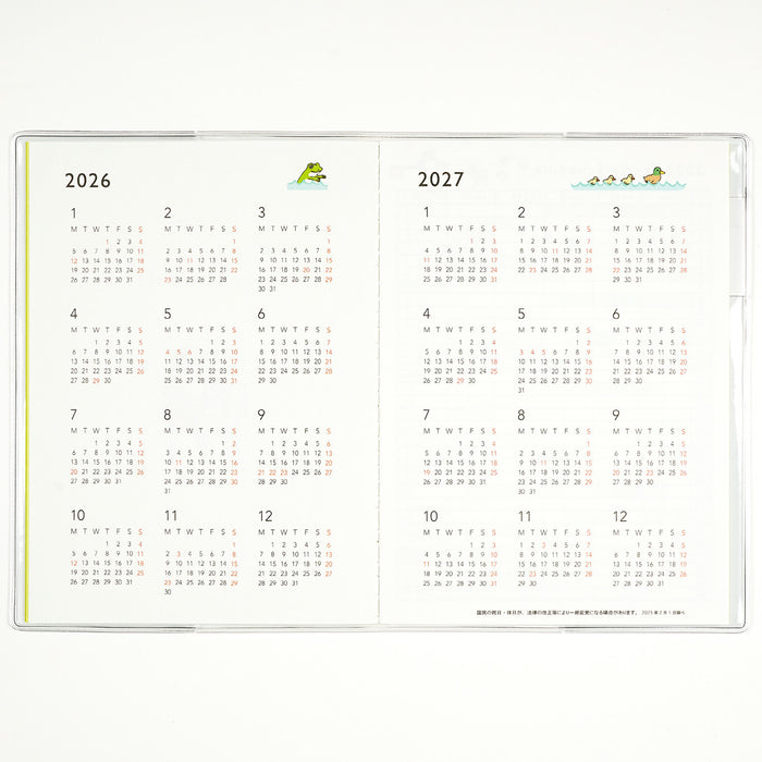 Frog Time 2026 A6 Monthly Planner - Grey