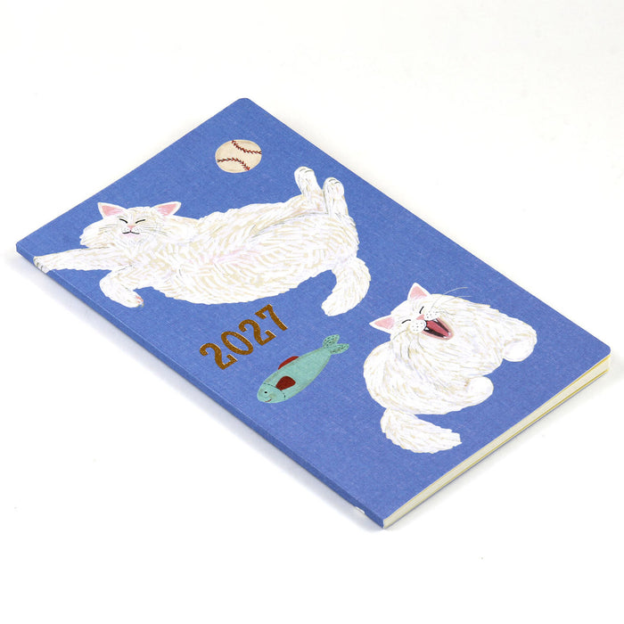 2027 B6 Slim Softcover Monthly Planner - Cat & Blue