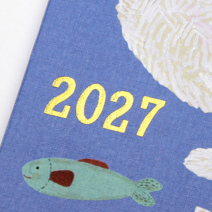2027 B6 Slim Softcover Monthly Planner - Cat & Blue