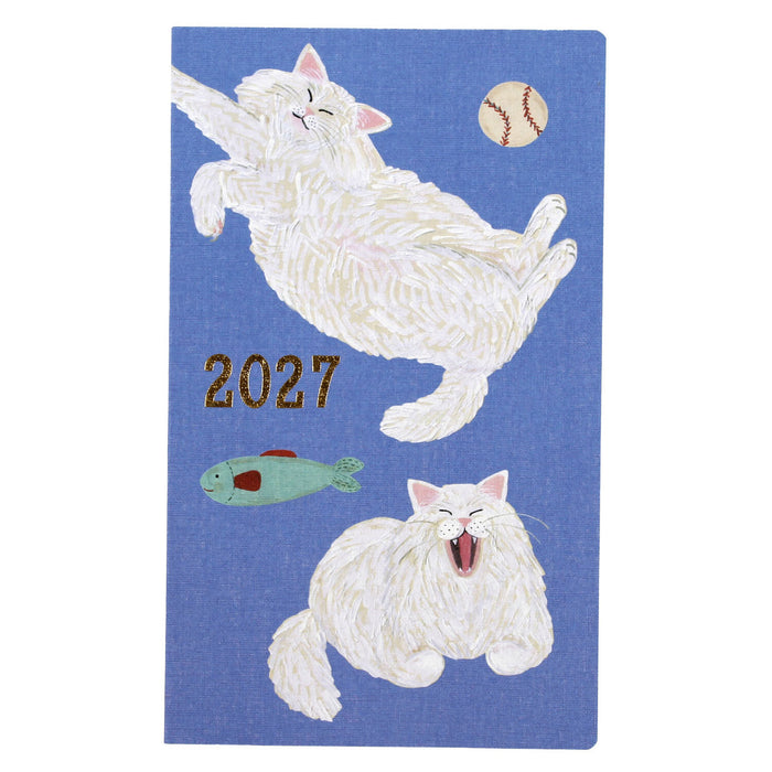 2027 B6 Slim Softcover Monthly Planner - Cat & Blue
