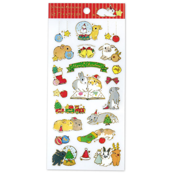 Schinako Moriyama PET Stickers - Christmas with a Rabbit