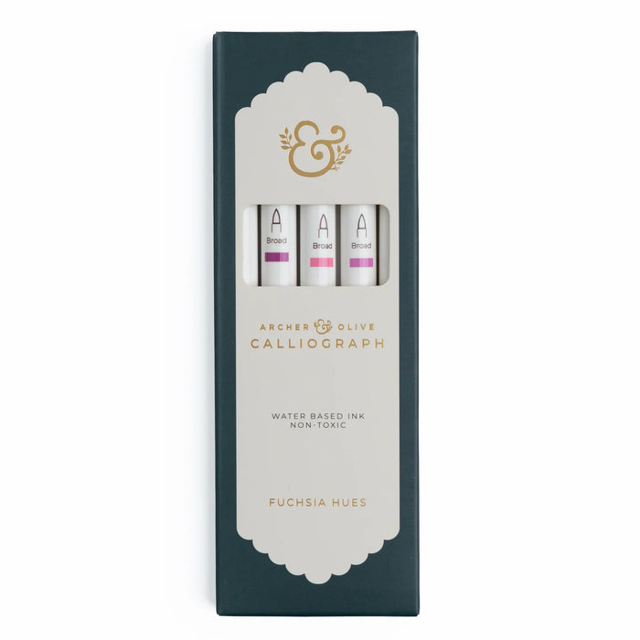 Calliograph Dual-Tipped Brush Pens Set of 5 - Fuchsia Hues