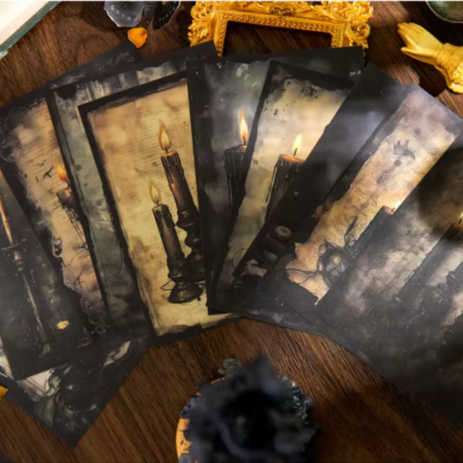 Dark Aesthetic Collage Paper Pack - Candles