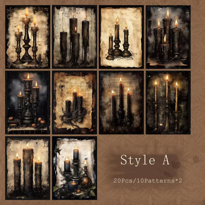 Dark Aesthetic Collage Paper Pack - Candles