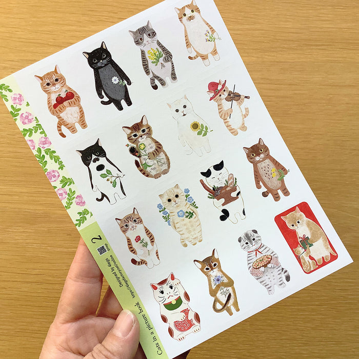 Sticker Sheet - Cats in a Picture Book #2