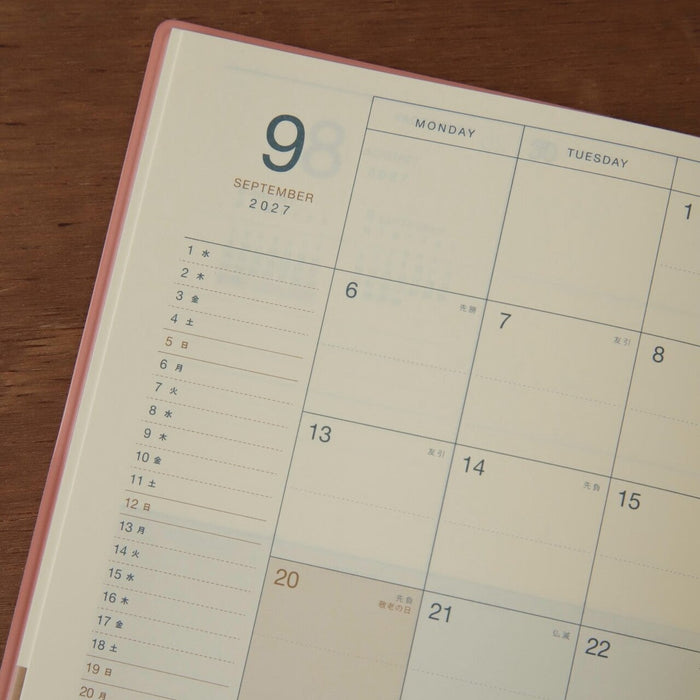 2027 B6 Monthly & Weekly Planner - Mint Green Travel