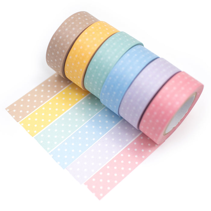 Pastel Dot Washi Tape - 6 Colours