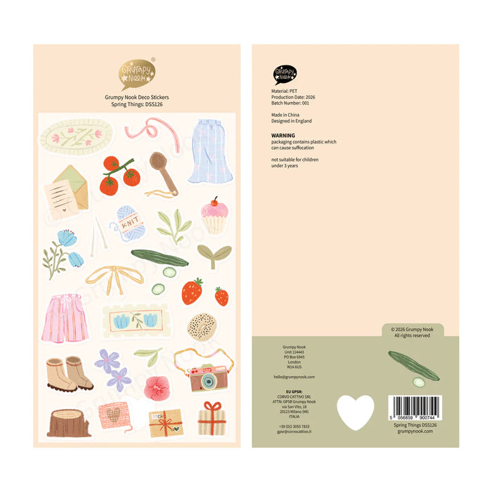 Spring Things Clear Deco Sticker Sheet
