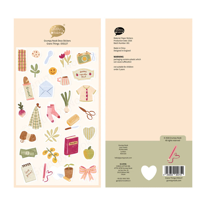 Grans Things Vinyl Deco Sticker Sheet