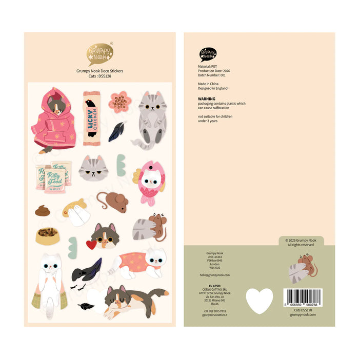 Cats Clear Deco Sticker Sheet