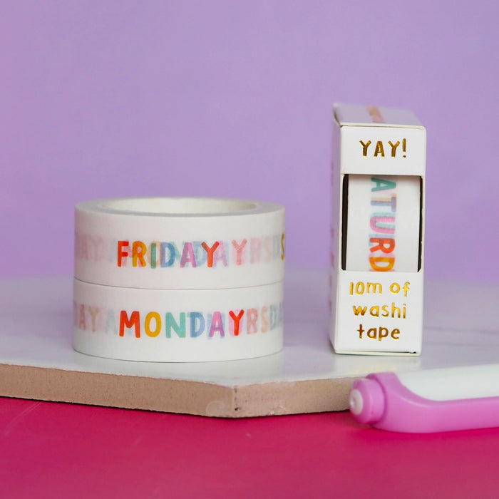 Colourful Days of the Week Washi Tape