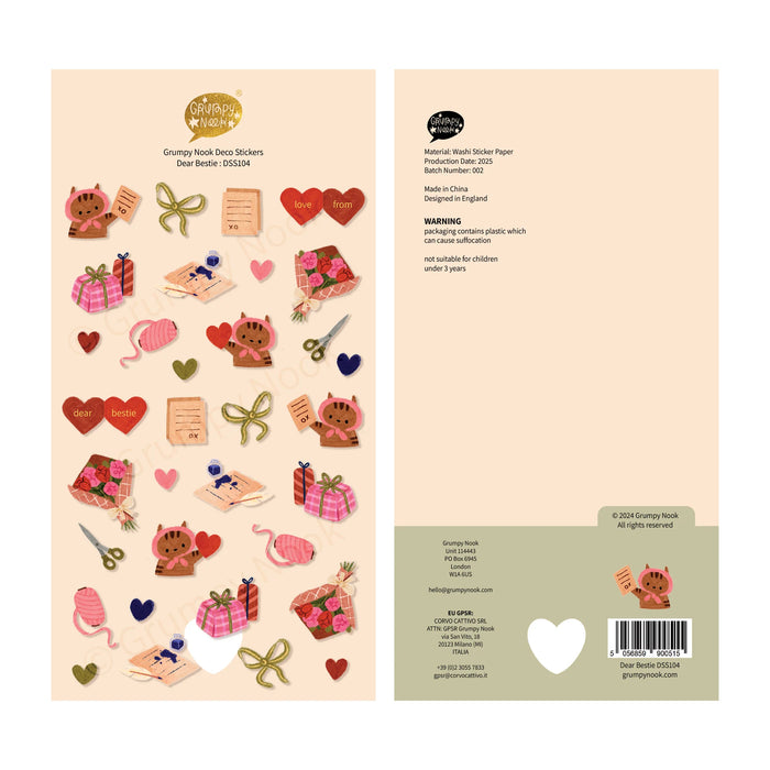 Dear Bestie Deco Washi Sticker Sheet