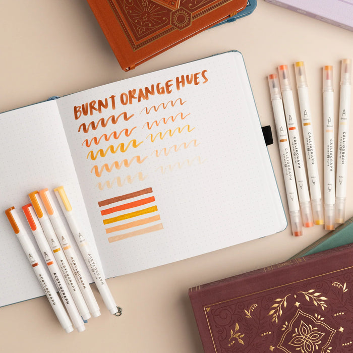 Acrylograph Pens Set of 5 - Burnt Orange Hues