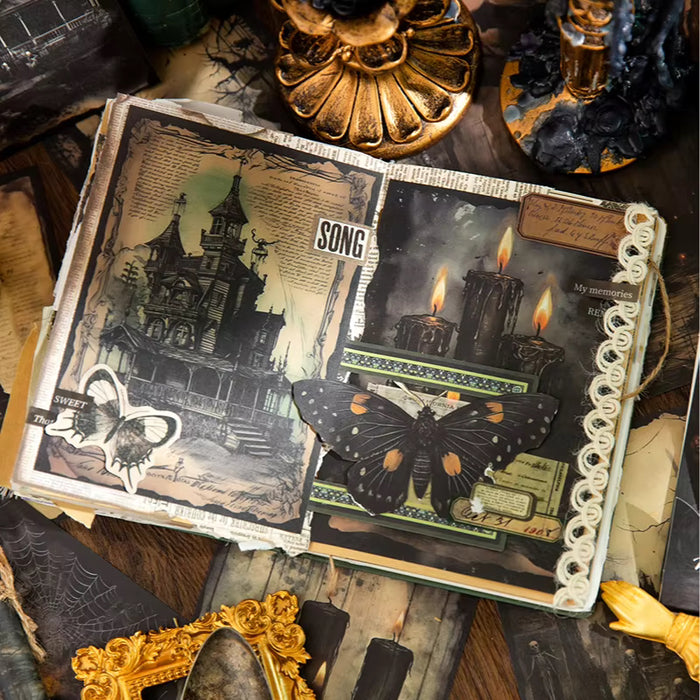 Dark Aesthetic Collage Paper Pack - Candles