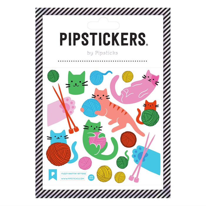Fuzzy Knittin' Kittens Stickers by Pipsticks