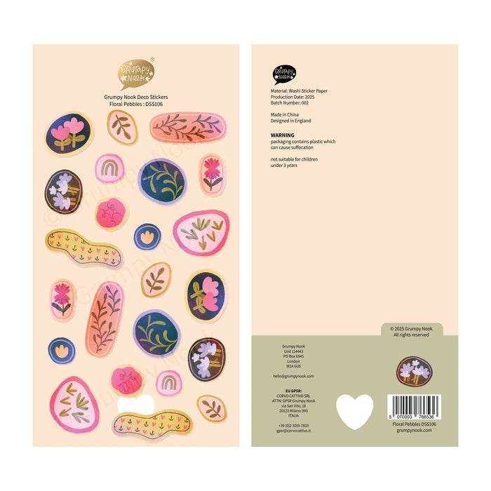 Floral Pebbles Deco Washi Sticker Sheet