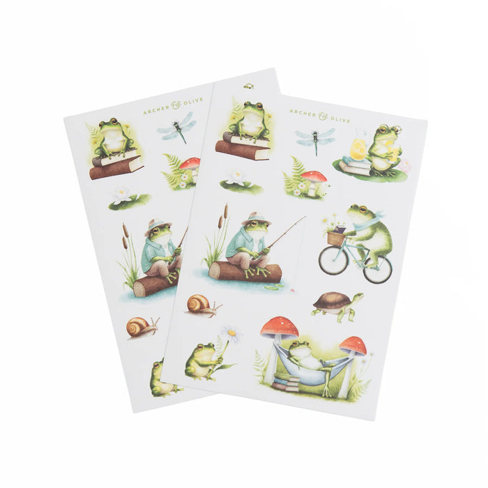 Literary Frog Sticker Set