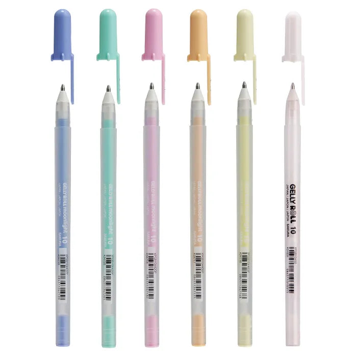 Gelly Roll Gel Pens - 6 Colour Set - Moonlight Pastel & White